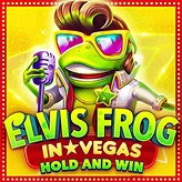 Rana che suona chitarra wild su palco Vegas al neon su Elvis Frog su Wonaco